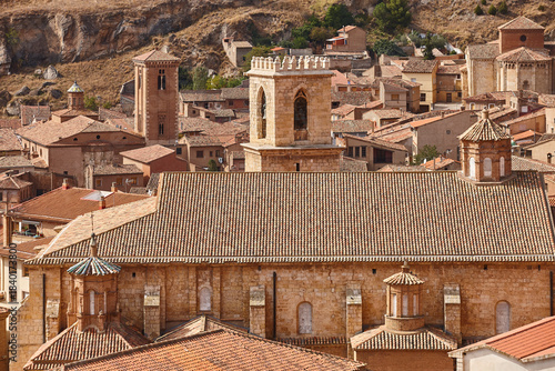 Picturesquel tile rooftops in spanish village. Daroca, Zaragoza. Huesca, Spain