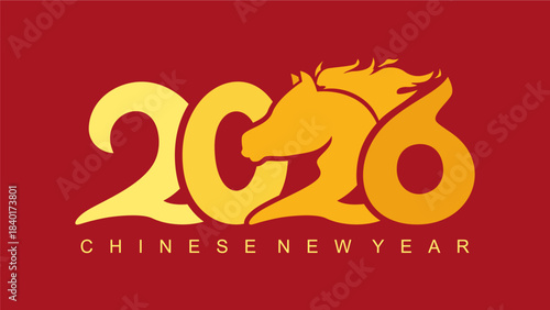 chinese new year poster template year of the horse vector illustration
