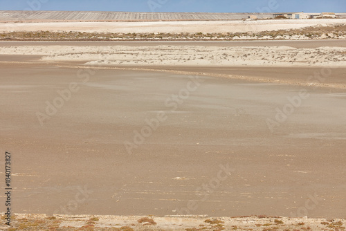 Salt marshes landscape in Los Monegros. Saladas Sastago. Aragon, Spain