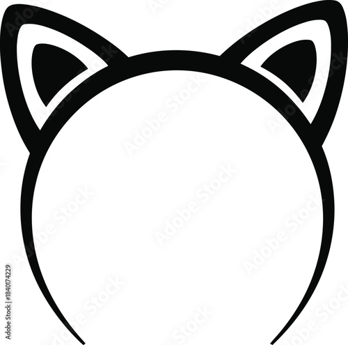 Cat ear headband silhouette vector icon
