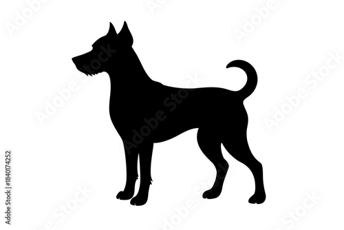 German Shepherd dog black icon, dog silhouette art

