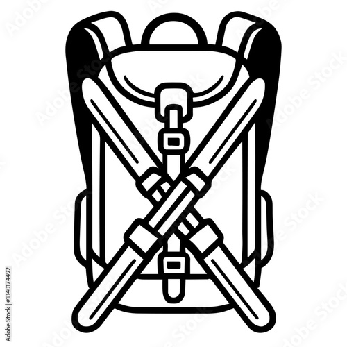 hiking bag, mountain bag, travel bag, vector bag