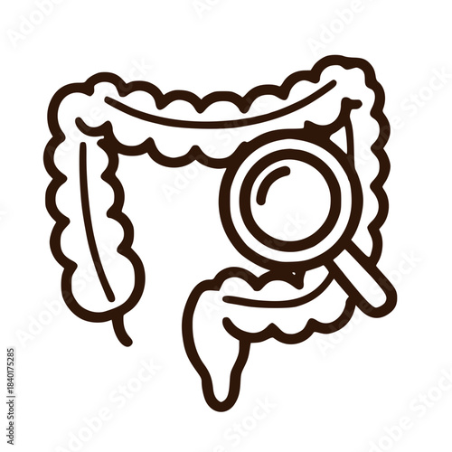 Intestine inspection digestive organ medical icon