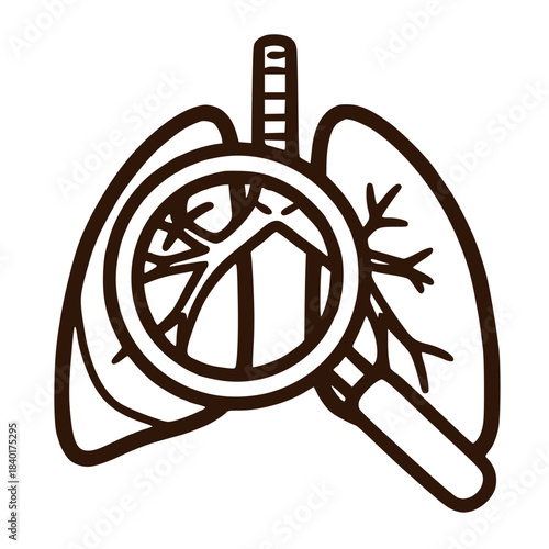 Lungs inspection diagnostic respiratory medical icon