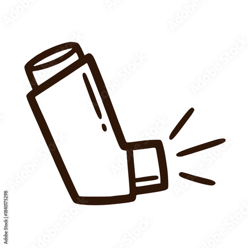 Asthma inhaler respiratory medical treatment icon