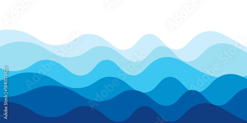 Sea waves layered vector background illustration and sea beach vector illustration.