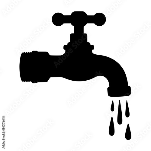 faucet with water drop isolated