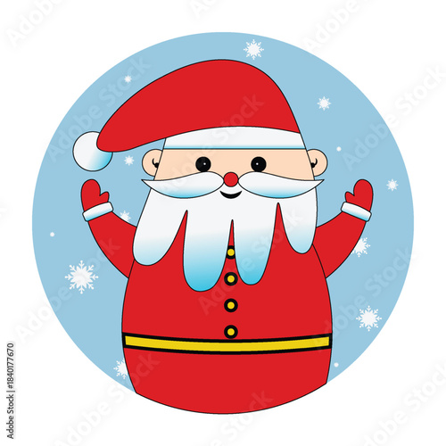 Cute Santa Claus Cartoon Character Vector Illustration Flat Design.