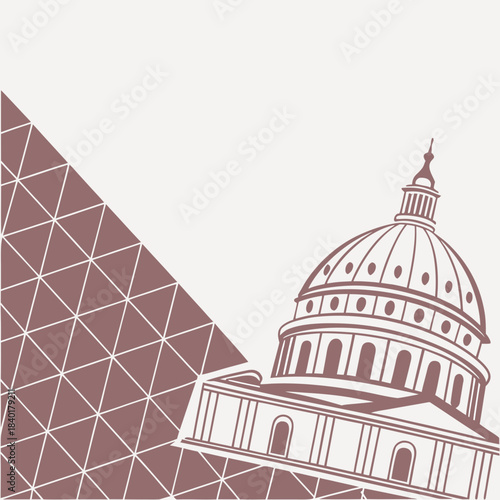 United States Capitol building architecture in Washington DC, a famous white capital city landmark with a dome