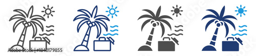 vacations icon set with multiple style
