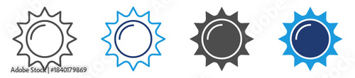 sun icon set with multiple style