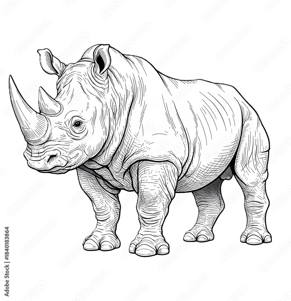 Fototapeta premium Black and white animal vector illustration