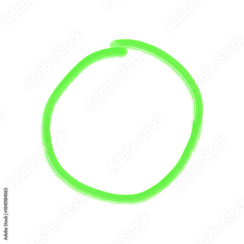 Green hand drawn marker circle frame outline