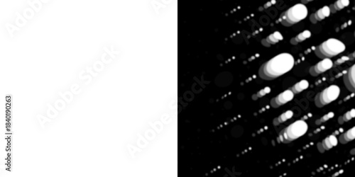 Abstract pattern of glowing white orbs on a dark background with a subtle grid structure