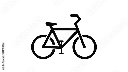 A simple black and white illustration of a bicycle a classic silhouette