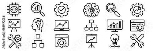 Artificial intelligence, data processing, business analytics, and system configuration concepts