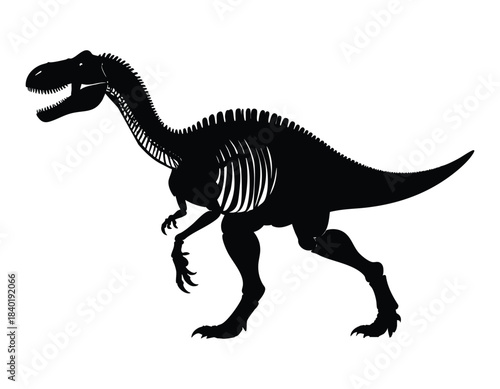 Dinosaur silhouette standing skeleton