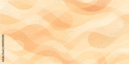 An abstract vector illustration featuring a golden yellow and orange gradient wave pattern with elegant silk lines and decorative curves for a modern wallpaper backdrop design