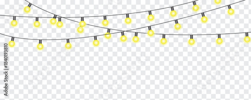 Golden glowing lights for decoration and festival events celebration vector illustration.