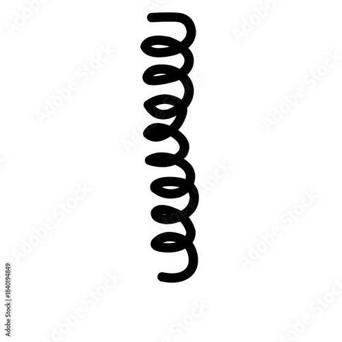 Black Spiral Coil on white Background
