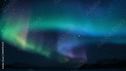 Aurora Borealis Dancing in the Night Sky.
