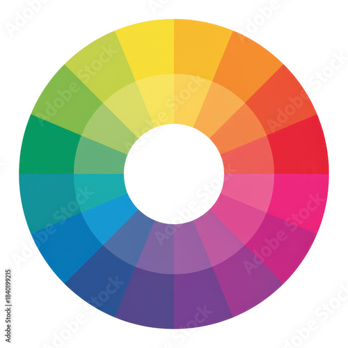 Isolated vibrant full color wheel chart diagram
