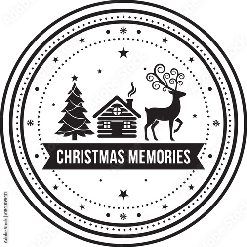 christmas stamp vector