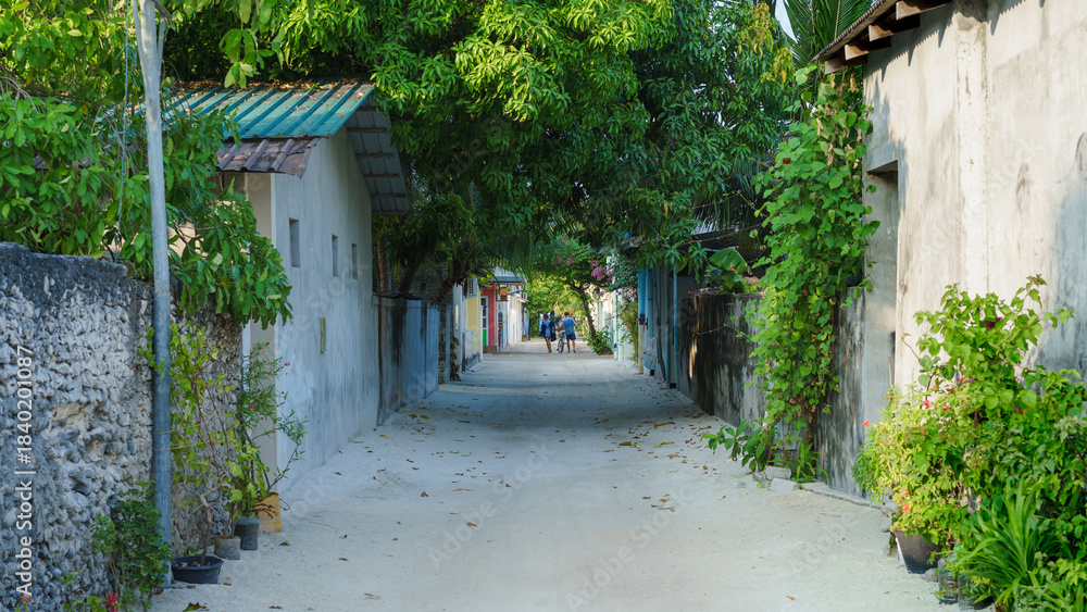 Fototapeta premium Rasdhoo Street. Maldives