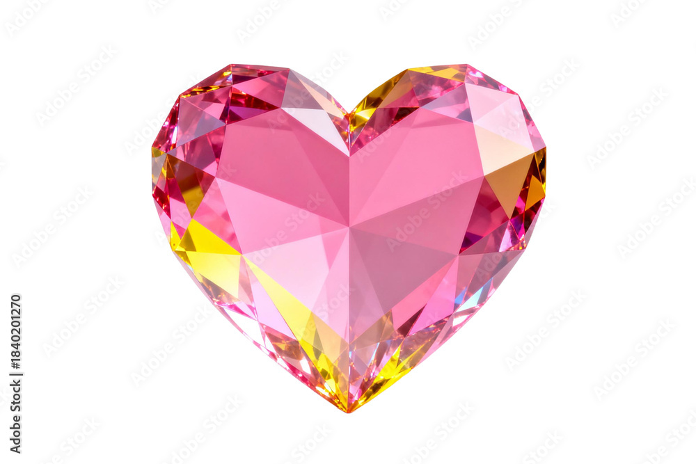 Fototapeta premium A sparkling pink heart-shaped gemstone with vibrant colors