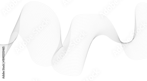 Abstract Wave Lines, Frequency Sound, and Data Science Creating New Possibilities in Design, Abstract black wavy lines background with copy space.