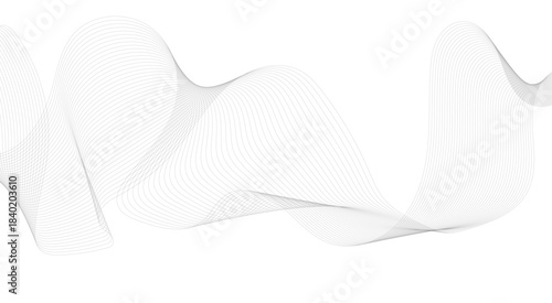 Abstract Wave Lines, Frequency Sound, and Data Science Creating New Possibilities in Design, Abstract black wavy lines background with copy space.