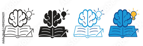 Brain Training Icon set Multiple Style Collection. Vector illustration.