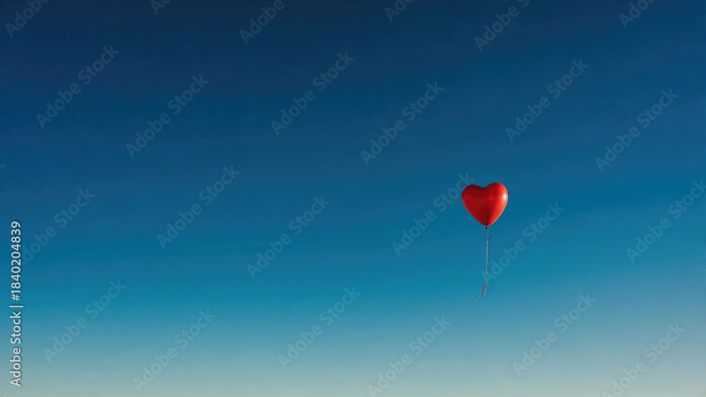 Fototapeta premium Heart Balloon in Blue Sky
