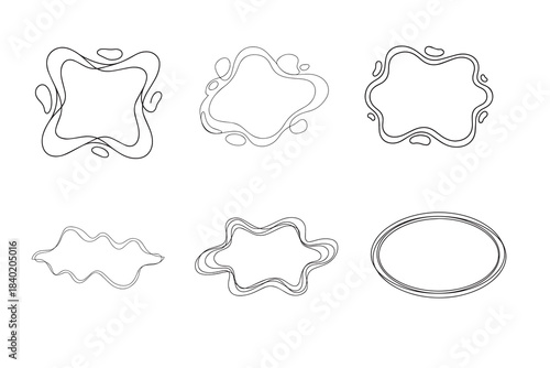 A wavy badge-style frame using one continuous line