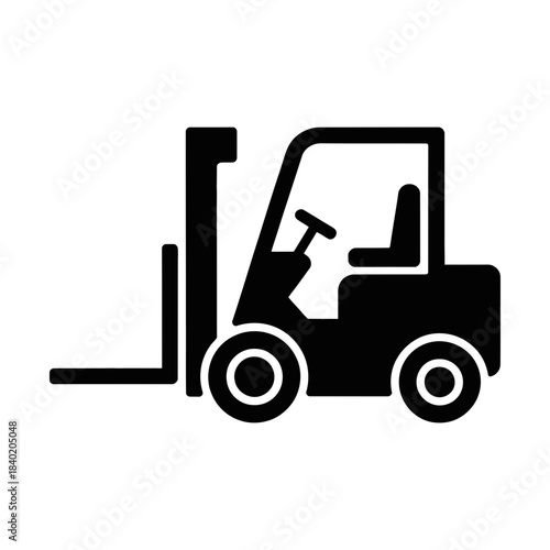 forklift icon symbolizing warehouse logistics, cargo handling, and industrial utility