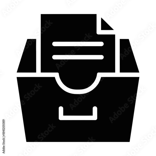 document in a filing cabinet glyph icon