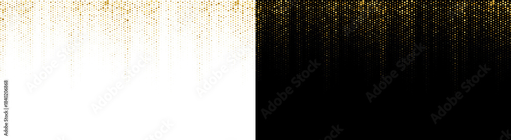 Fototapeta premium PNG image of Abstract golden glitter particles cascade downwards against a deep creating a luxurious digital rain effect for celebration banners on transparent background