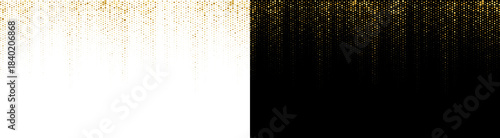 Photography PNG image of Abstract golden glitter particles cascade downwards against a deep