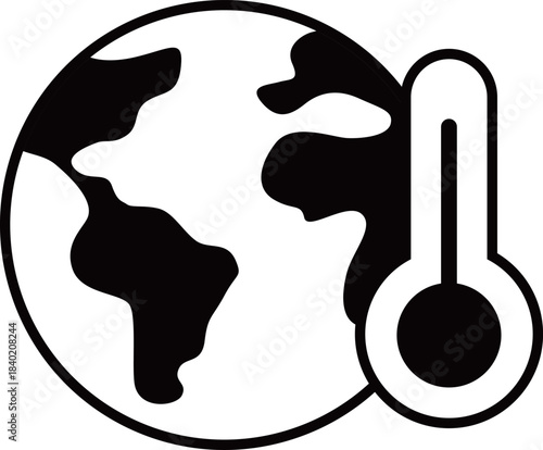 地球温暖化のアイコン　モノトーン