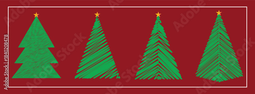chrismas tree icon design set . For company christmas tree icon sign marker.
