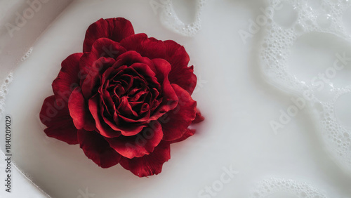 Red Rose in Milk Bath