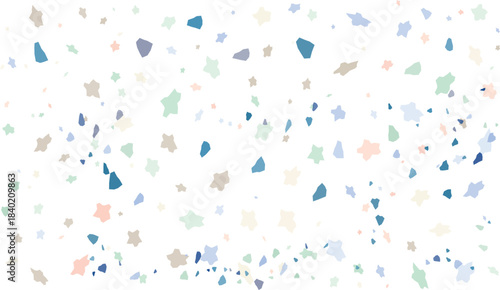 Bright colorful confetti vector seamless pattern decoration on white background for birthday celebration design