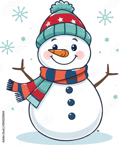 snowman, newyear, picture, clipart, drawing, illustration, Design