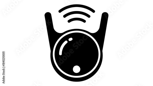 Isolated black icon representing a smart jewelry wearable with biometric tracking and notification capabilities.