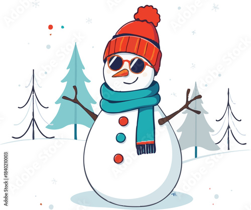 snowman, newyear, picture, clipart, drawing, illustration, Design