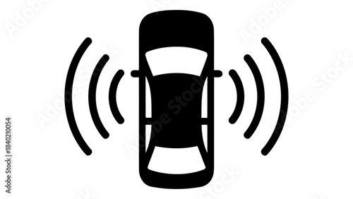 Modern smart parking system icon symbolizing automated parking assistance and obstacle detection for vehicles.