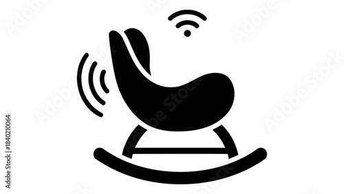 Smart baby rocker with automated rocking motion and wireless connectivity for infant soothing and comfort.