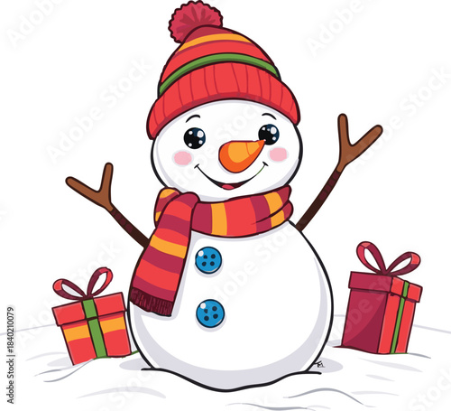 snowman, newyear, picture, clipart, drawing, illustration, Design