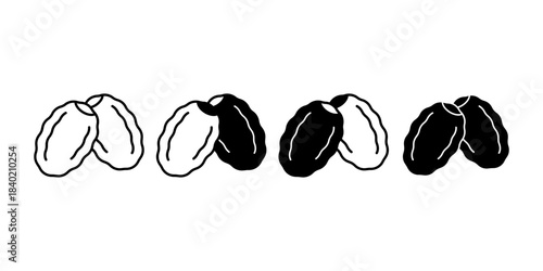 Date Fruit Black Icon Bundle for Ramadan and Islamic Food Themes