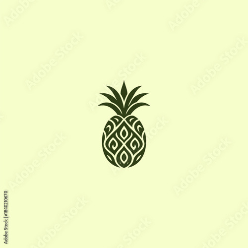 Pineapple logo with simple modern tropical line style.